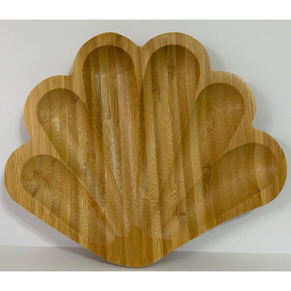 Beachly Other - Beachly Bamboo Bombshell Shell Tray Charcuterie Trinket Dish Beach Ocean Party